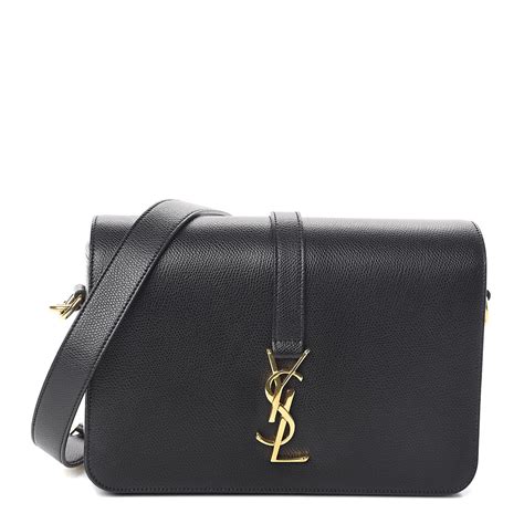 SAINT LAURENT Textured Calfskin Medium Classic 